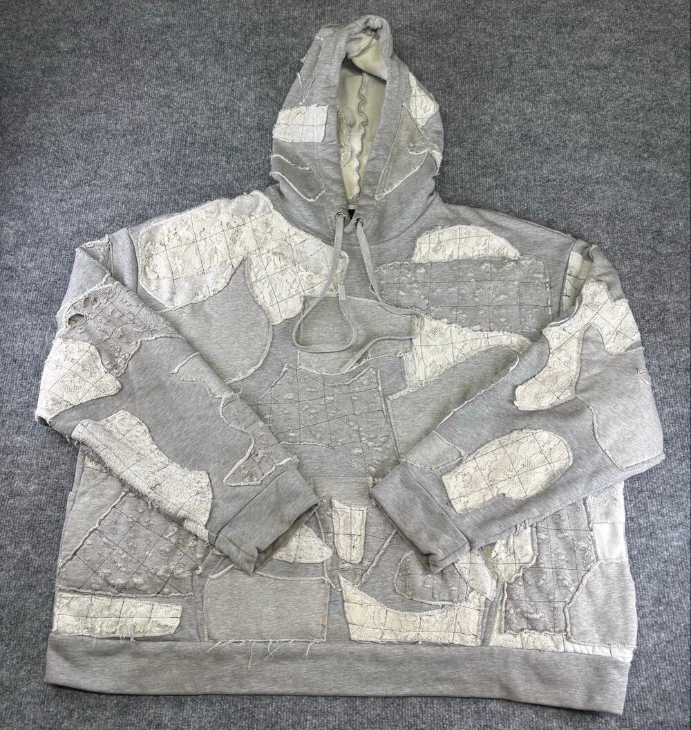 Who Decides War Atom Pullover Hoodie Vintage Grey Patchwork Size XL 2024